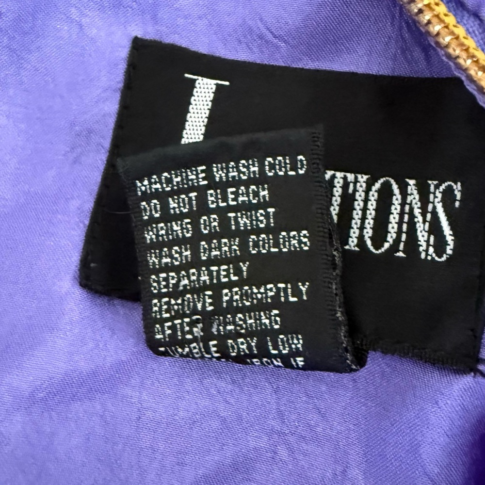 Vintage Indications Purple w Paisley Print Women's Windbreaker Jacket Sz XL Zip - Picture 8 of 8